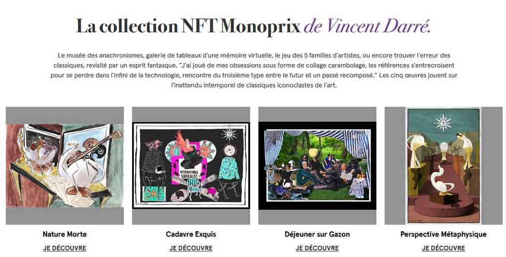 La collection NFT Monoprix de Vincent Darré